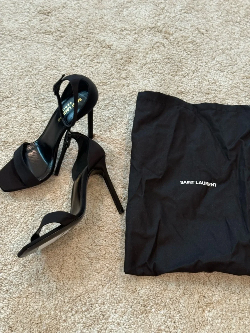 Saint Laurent Amber 105 Satin Heels. - Picture 8 of 15